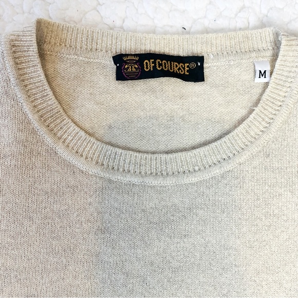 Of Course Women's Heather Beige Lightweight Crew Neck Sweater Size M - Picture 6 of 6